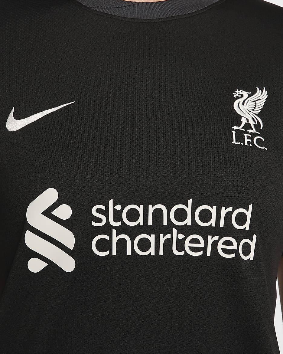 Jersey de futbol Nike Dri FIT Replica del Liverpool FC visitante 2024 25 Stadium para mujer. Nike